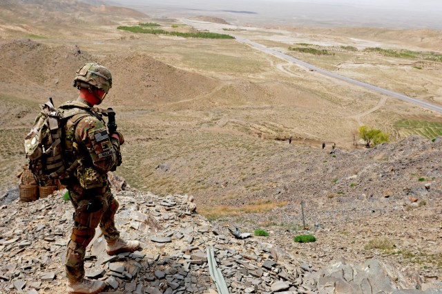 Command Sgt. Maj. Lambert conducts a battlefield circulation of Zabul province