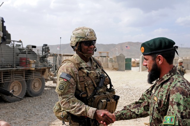 Command Sgt. Maj. Lambert conducts a battlefield circulation of Zabul province