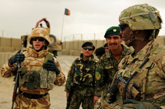 Command Sgt. Maj. Lambert conducts a battlefield circulation of Zabul province