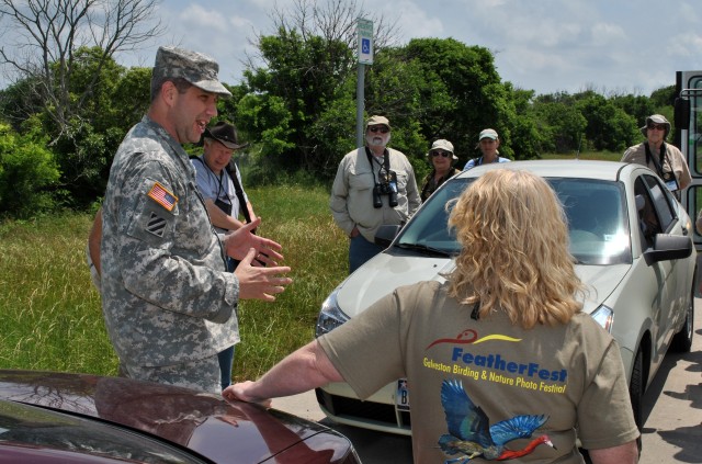 District Commander Col. Christopher Sallese, U.S. Army Corps of Engineers Galveston District, welcomes birders to the Corps Woods