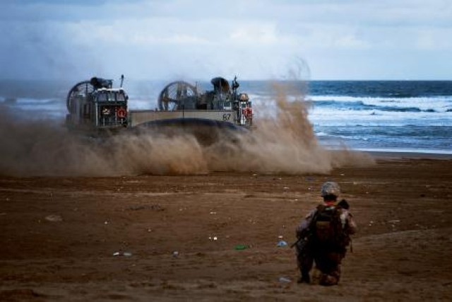 Mortars arrive by sea, attack on land, extract by air