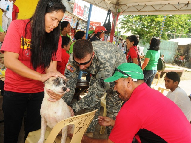 Pets receive vaccinations during Balikatan 2012