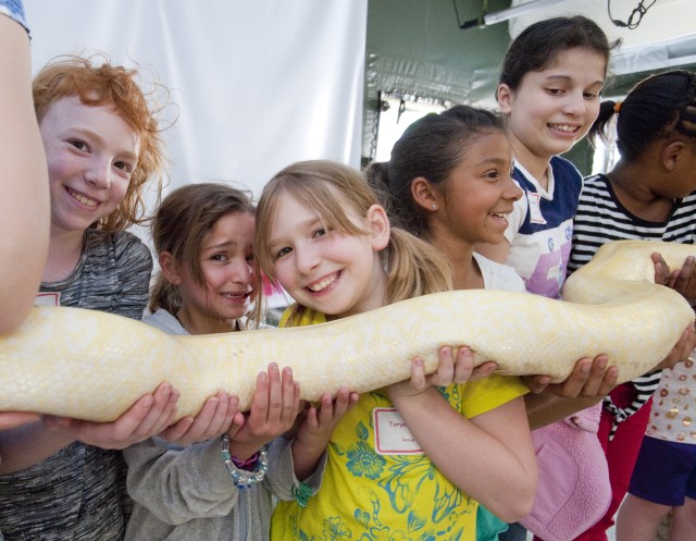Children learn about work done at Natick for Soldiers