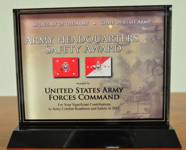 FORSCOM receives Army Headquarters Safety Award