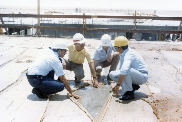 Santucci inspects concrete roof