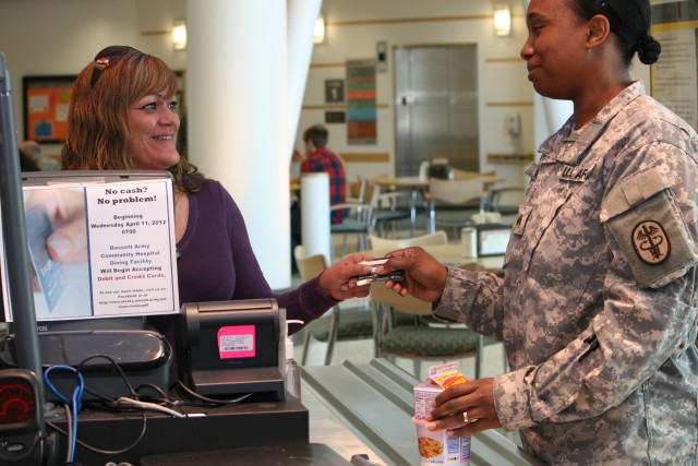 Dining facility became the first dining facility on post with the ability to accept credit cards.