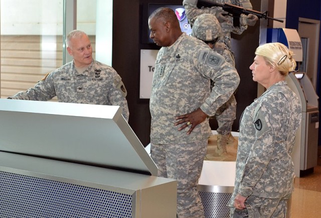Gen. Austin and Gen Dunwoody at the AMC headquarters