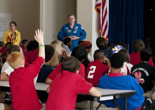 Astronaut urges Fort Bragg students to reach for the stars