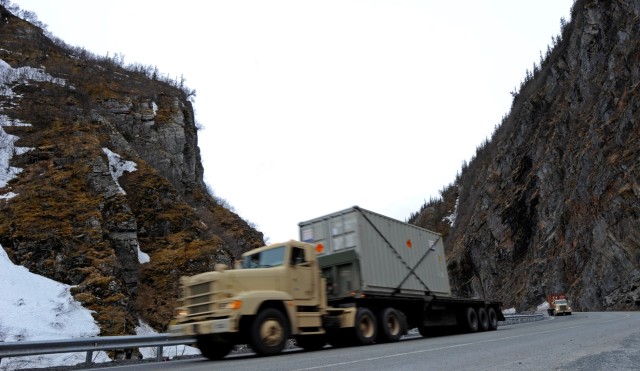 Army truckers get real-world training on Alaska highways