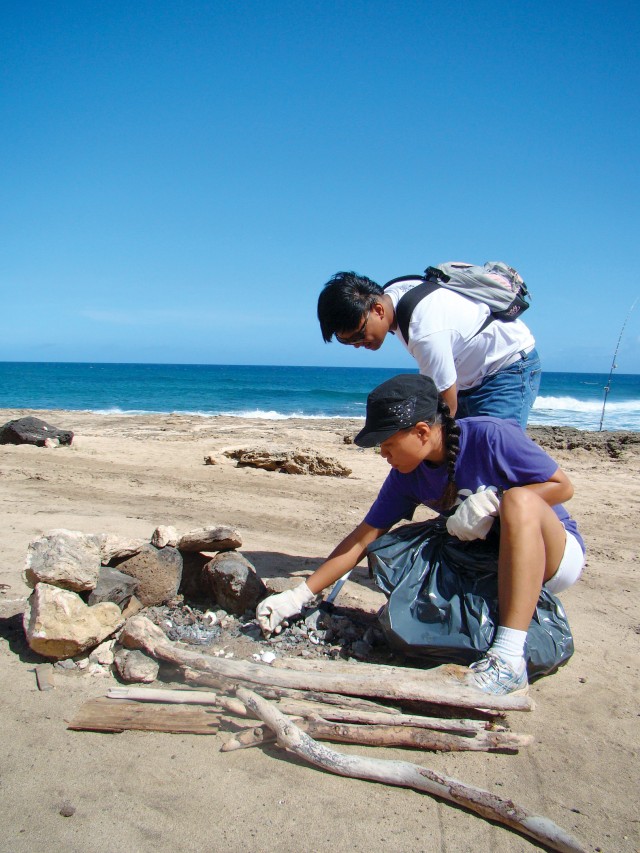Collecting nails and trash