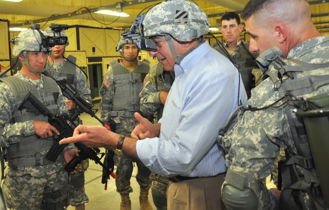 Panetta uses Dismounted Soldier Training System