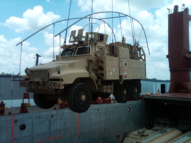 MRAP unloading