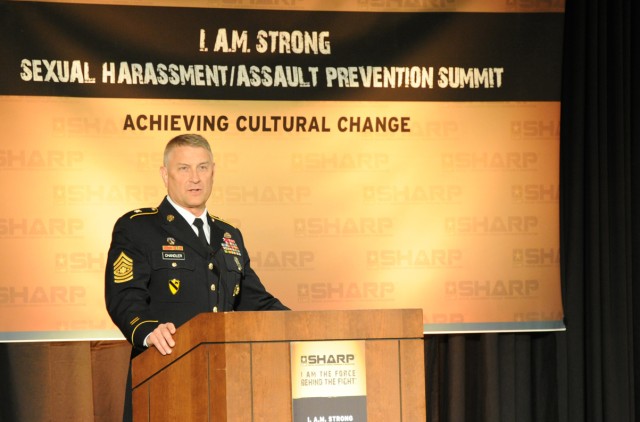 Sgt. Maj. of the Army Chandler Speaks at SHARP Summit