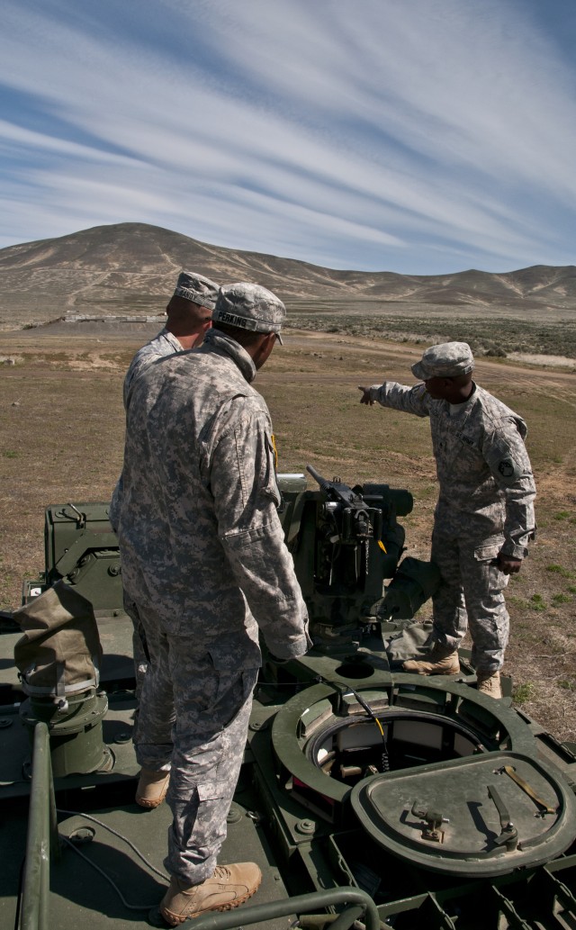 Soldiers put NBC RV Strykers, Fox vehicles through .50-caliber range