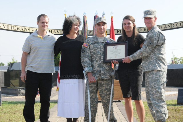 Soldier receives Purple Heart