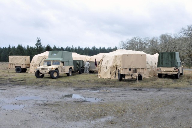 Medical team conducts live surgical field exercise
