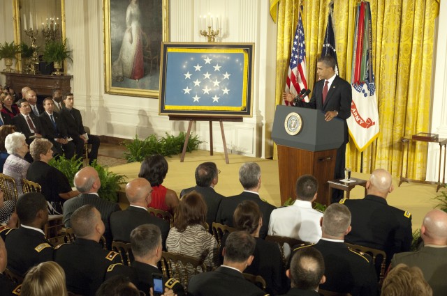 President awards posthumous Medal of Honor Spc. 4 Leslie H. Sabo, Jr.