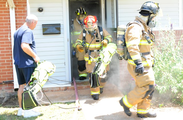 Firefighters conduct smoke training