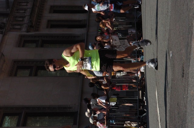 Steven Carr, mechanical engineering lead in the AMRDEC Prototype Integration Facility, competes in the 2012 Boston Marathon.