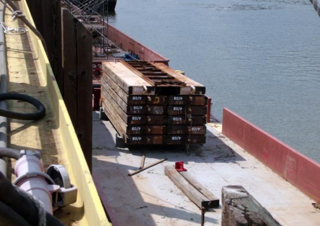 Needle Dam on Barge