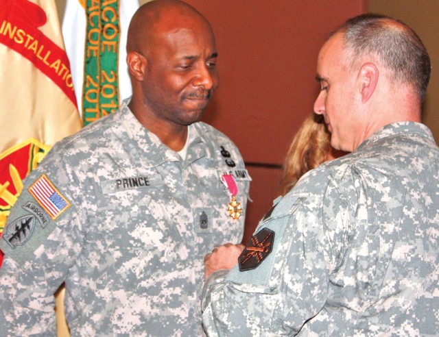 Outgoing senior garrison NCO awarded Legion of Merit
