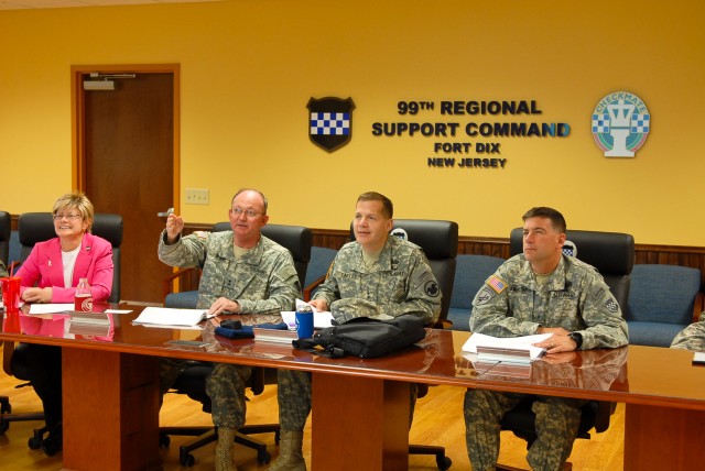 Maj. Gen. Jeffrey W. Talley visits the 99th Regional Support Command