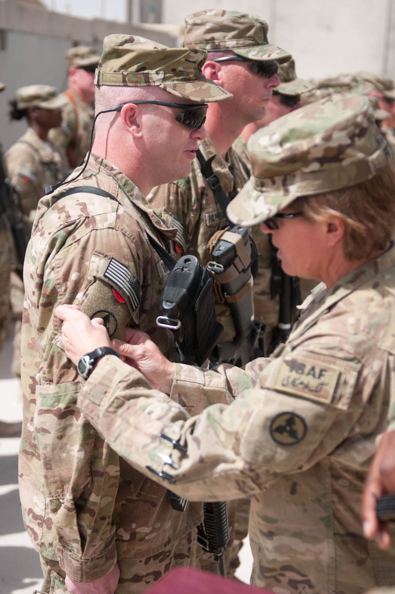 3d ESC Soldiers receive combat patches Article The United States Army