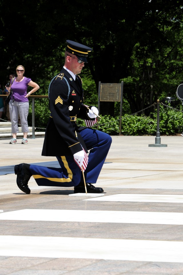 Old Guard Soldiers put Flags In for 2012 Memorial Day