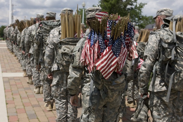 Old Guard Soldiers put Flags In for 2012 Memorial Day