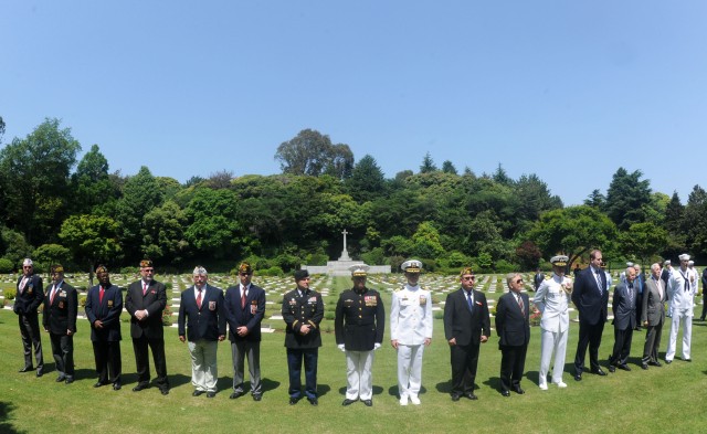 Memorial Day ceremony at Yokohama War Cemetery in Japan honors fallen service members