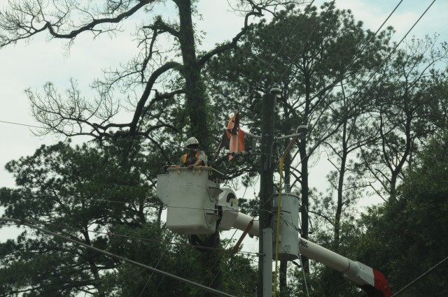 Down power lines