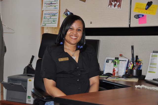 Shenicia Askew, management support assistant to the director of Family and Morale, Welfare and Recreation at Fort Wainwright, Alaska