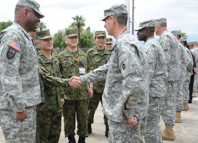 Japan's Central Readiness Force commander observes future headquarters construction site at Camp Zama