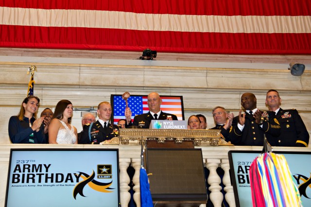 U.S. Army Chief of Staff Gen. Raymond T. Odierno rings the closing bell