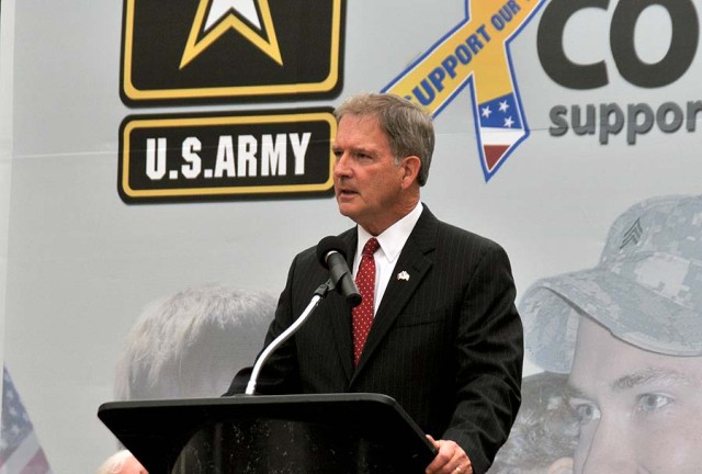 Army Community Covenant renewal signing outside Fort Drum