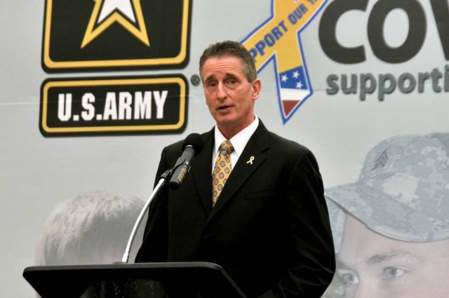 Army Community Covenant renewal signing outside Fort Drum
