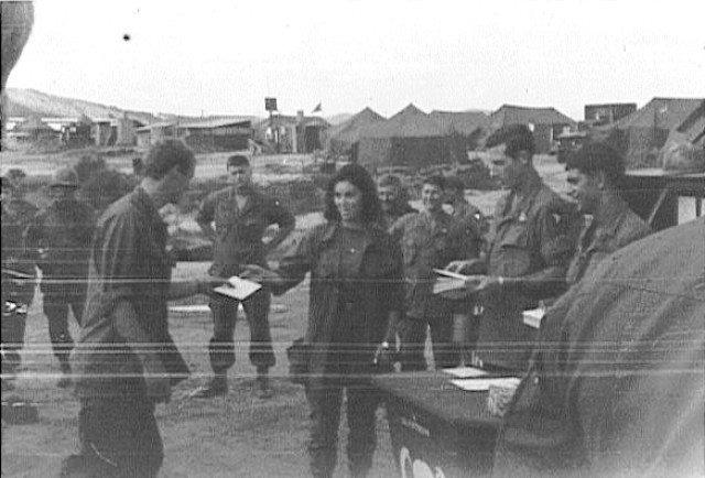 Linda presents gifts in Vietnam