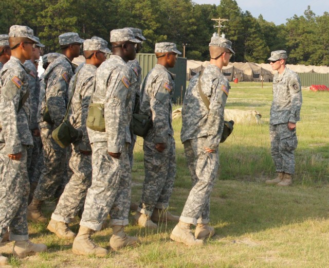 Drill Sergeant of the Year competitor directs trainees at last year's competition