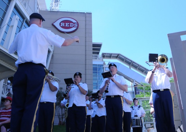 100th Army Band plays at Cincinnati Reds game on Flag Day