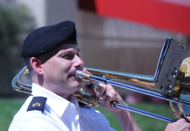 100th Army Band plays at Cincinnati Reds game on Flag Day