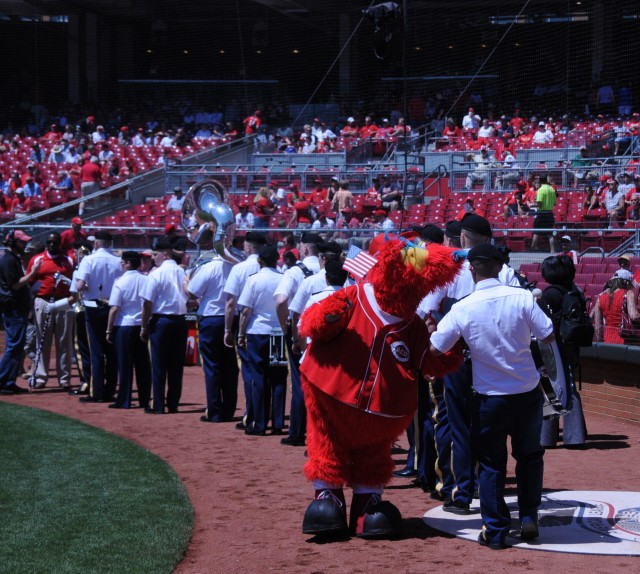 100th Army Band plays at Cincinnati Reds game on Flag Day