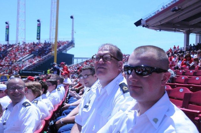 100th Army Band plays at Cincinnati Reds game on Flag Day