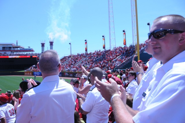 100th Army Band plays at Cincinnati Reds game on Flag Day