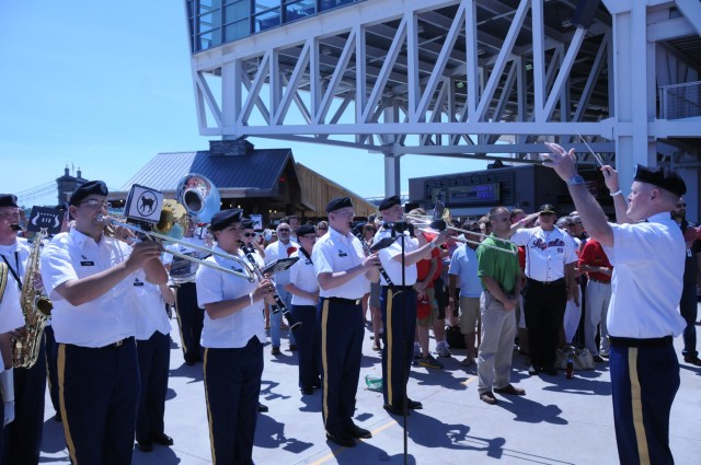 100th Army Band plays at Cincinnati Reds game on Flag Day