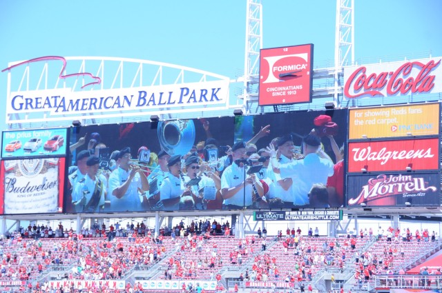 100th Army Band plays at Cincinnati Reds game on Flag Day