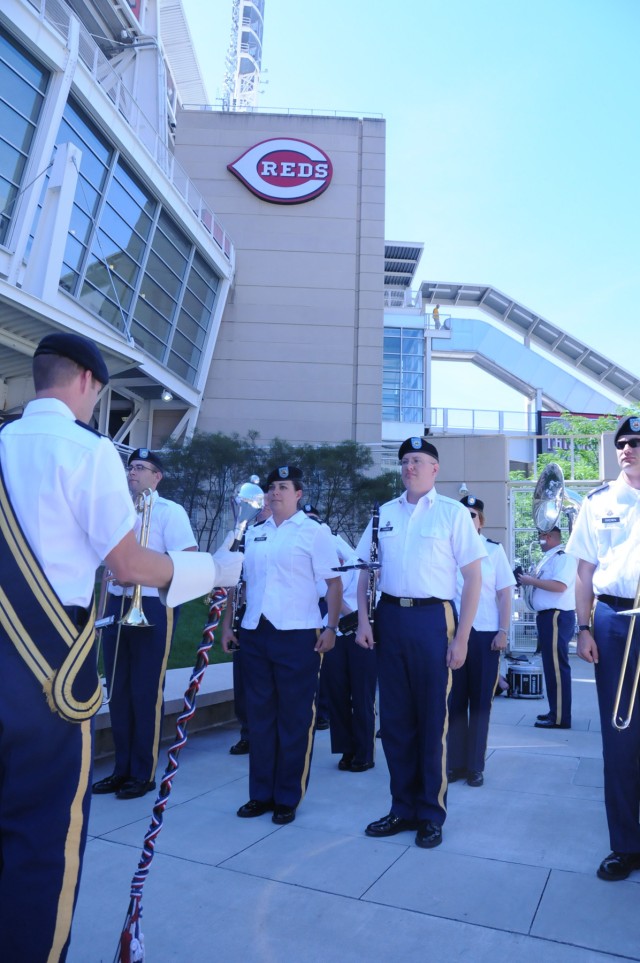 100th Army Band plays at Cincinnati Reds game on Flag Day