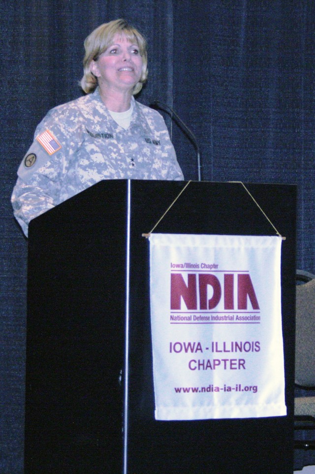 Maj. Gen. Patricia McQuistion at the 2012 Midwest Small Business Government Contracting Symposium
