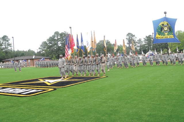 Troops marching