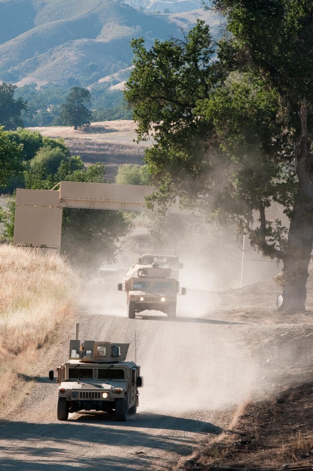 Convoy moves through IED Defeat Lane