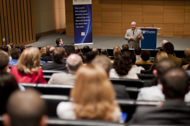 Army Under Secretary discusses the Army's better business practices at Wharton Leadership Conference